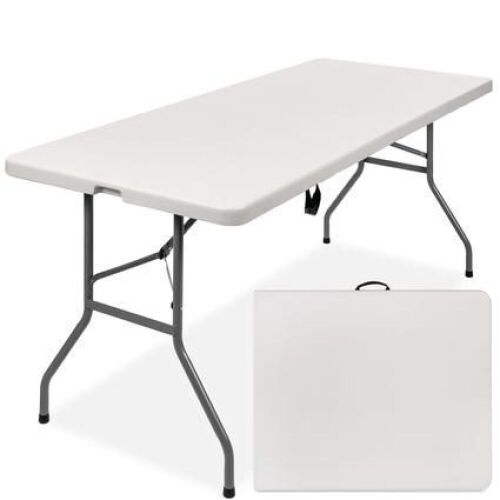 Portable Folding Plastic Dining Table w/ Handle, Lock - 6ft - Lot 270
