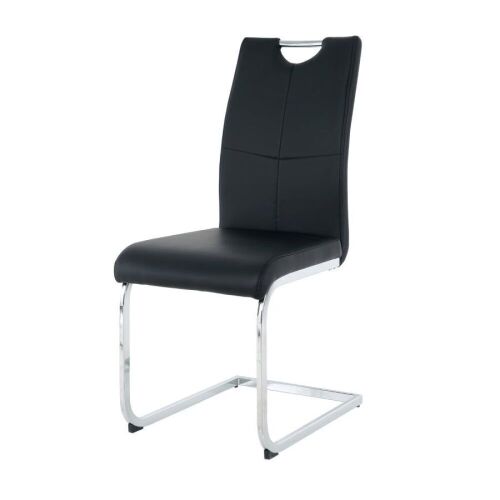Modern Dining Chairs with Faux Leather Padded Seat, Set of 4  - Lot 81