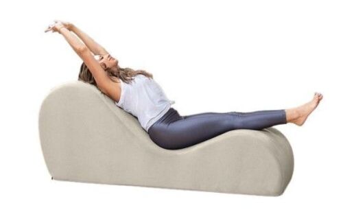 Yoga Chaise Lounge Chair, Beige - Lot 100B