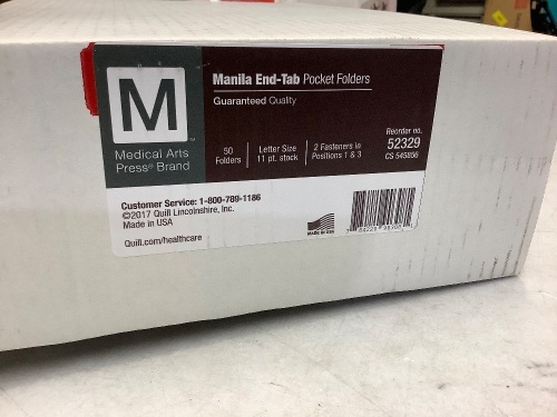 Box of 50 manila end-tab pocket folders - Lot 202