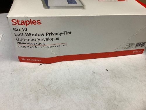 Box of 100 no. 10 left-window privacy tint gummed envelopes - Lot 204