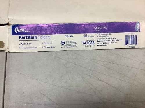 Box of 15 yellow partition folders - Lot 206