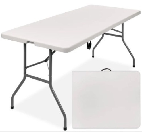 Portable Folding Plastic Dining Table w/ Handle, Lock - 6ft - Lot 411
