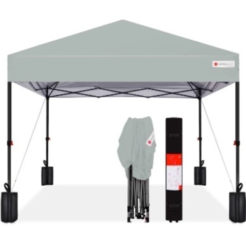 One-Person Setup Instant Pop Up Canopy w/ Case, 4 Weight Bags - 10x10ft - Lot 415