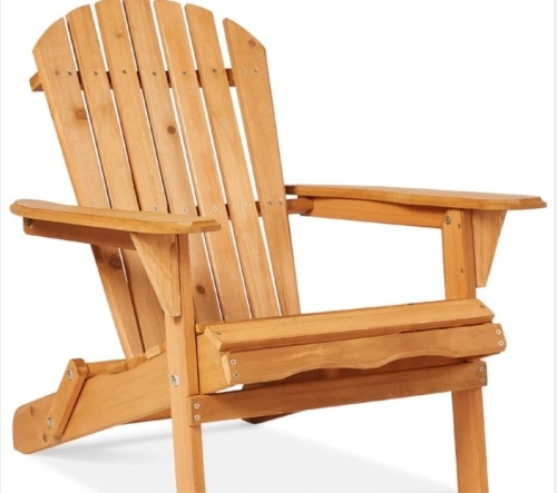 Folding Wooden Adirondack Chair, Accent Furniture w/ Natural Woodgrain - Lot 347