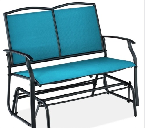 2-Person Patio Loveseat Swing Glider, Bench Rocker w/ Armrests - Lot 358