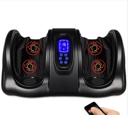 Therapeutic Foot Massager w/ High Intensity Rollers, Remote, 3 Modes - Lot 369