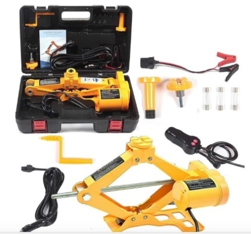 Electric Car Floor Jack 3 Ton All-in-one Automatic 12V Scissor Lift Jack Set for Sedans SUV w/Double Saddles Remote Tire Change Repair Emergency Tool Kits Vehicle Floor Jack Wheel Change(3T) - Lot 423