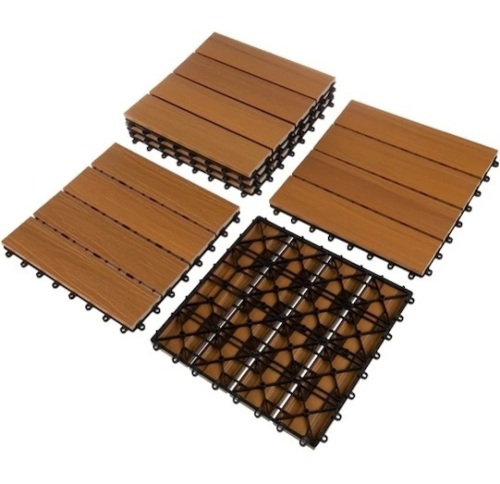 Pure garden 6-pack wood plastic composite outdoor tiles 11.63x11.63 - Lot 233a