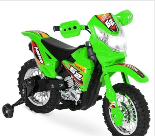 6V Kids Electric Ride-On Motorcycle Toy w/ Training Wheels, Lights, Music - Lot 388