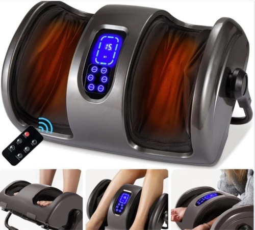 Reflexology Shiatsu Foot Massager w/ High-Intensity Rollers, Remote Control - Lot 395