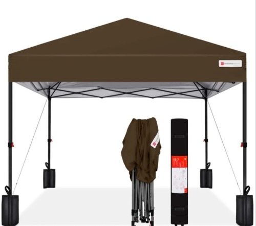 One-Person Setup Instant Pop Up Canopy w/ Case, 4 Weight Bags - 12x12ft - Lot 401