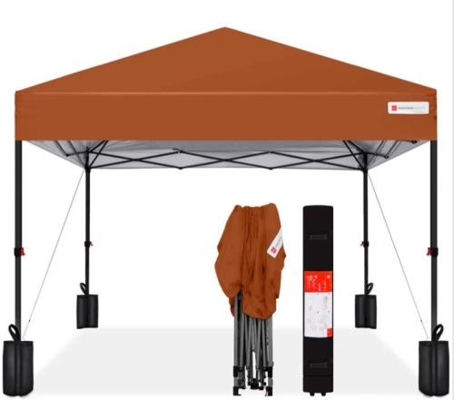 One-Person Setup Instant Pop Up Canopy w/ Case, 4 Weight Bags - 12x12ft - Lot 402