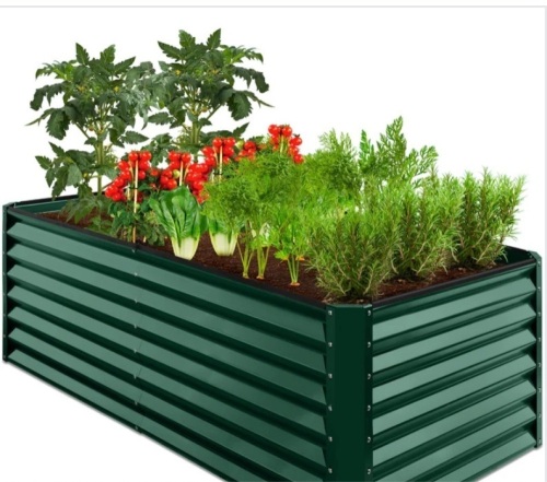 Outdoor Metal Raised Garden Bed for Vegetables, Flowers, Herbs - 6x3x2ft - Lot 403