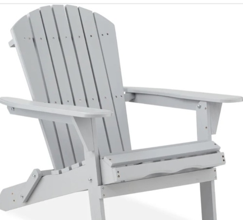 Folding Wooden Adirondack Chair, Accent Furniture w/ Natural Woodgrain - Lot 408
