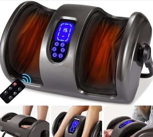 Reflexology Shiatsu Foot Massager w/ High-Intensity Rollers, Remote Control - Lot 507