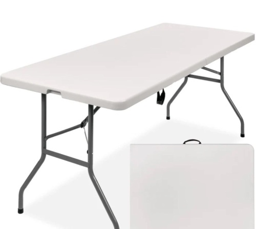 Portable Folding Plastic Dining Table w/ Handle, Lock - 6ft - Lot 508