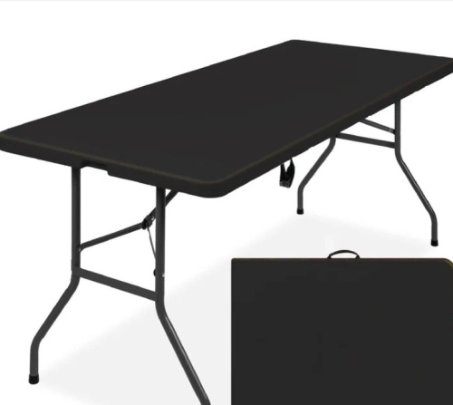 Portable Folding Plastic Dining Table w/ Handle, Lock - 6ft - Lot 509