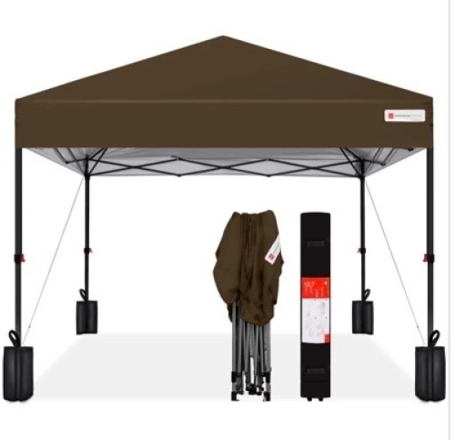 One-Person Setup Instant Pop Up Canopy w/ Case, 4 Weight Bags - 10x10ft - Lot 426