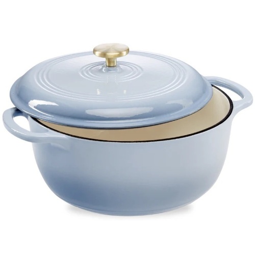 Cast-Iron Dutch Oven Kitchen Cookware w/ Enamel, Handles - 7.5qt - Lot 524