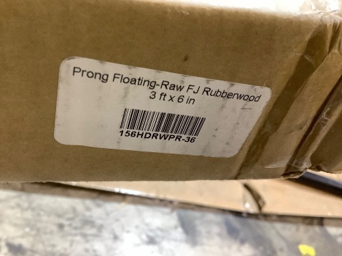 prong floating-raw fj rubberwood 3ft X 6 in - Lot 169