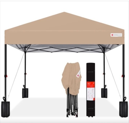 One-Person Setup Instant Pop Up Canopy w/ Case, 4 Weight Bags - 8x8ft - Lot 604