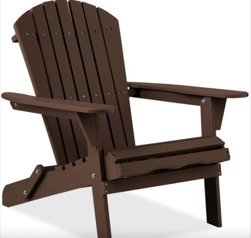 Folding Wooden Adirondack Chair, Accent Furniture w/ Natural Woodgrain - Lot 611