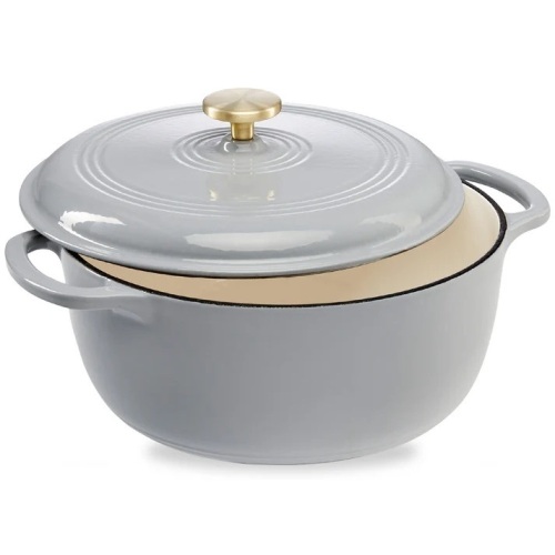 Cast-Iron Dutch Oven Kitchen Cookware w/ Enamel, Handles - 6qt - Lot 457