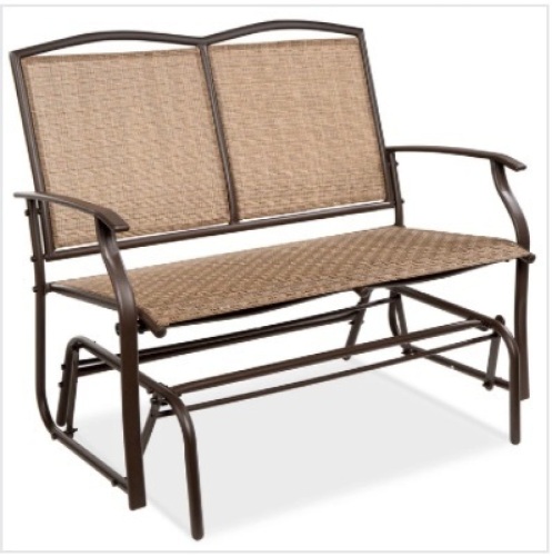 2-Person Patio Loveseat Swing Glider, Bench Rocker w/ Armrests - Lot 474
