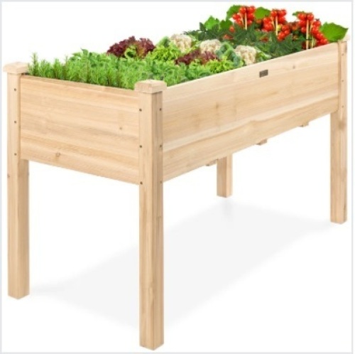 Raised Garden Bed, Elevated Wooden Planter Box w/ Foot Caps - 48x24x30in - Lot 477