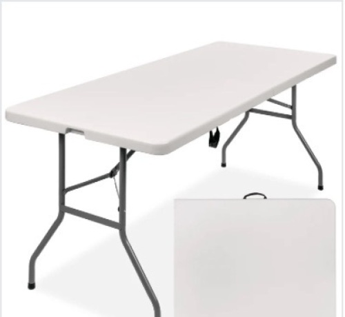 Portable Folding Plastic Dining Table w/ Handle, Lock - 6ft - Lot 481