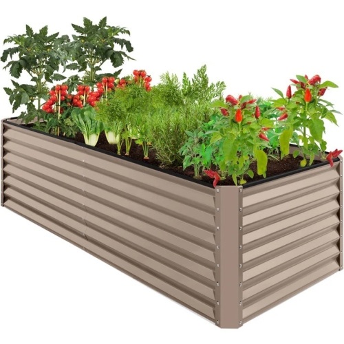 Outdoor Metal Raised Garden Bed for Vegetables, Flowers, Herbs - 8x4x2ft - Lot 489