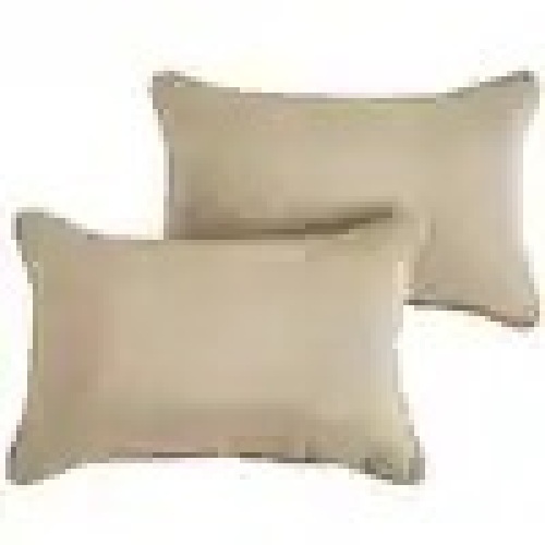 Sunbrella Canvas Fawn Rectangle Indoor/Outdoor Lumbar Pillow (2-Pack)  - Lot 120