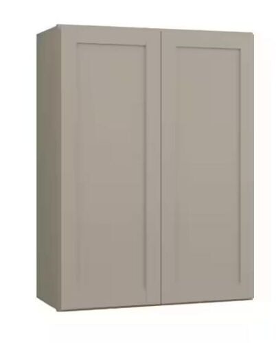 Hampton Bay Courtland 27 in. W x 12 in. D x 36 in. H Assembled Shaker Wall Kitchen Cabinet in Sterling Gray  - Lot 65