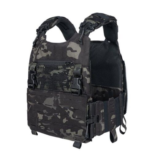 IDOGEAR LSR 500D Tactical Vest Training With Elastic Sides Quick Release Laser Cut Military Plate Carrier 3318 - Lot 141