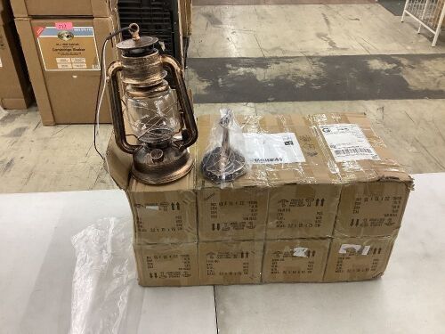 Lot of (6) Rustic Lantern Lamp Wall Sconce Light Fixture - Lot 145