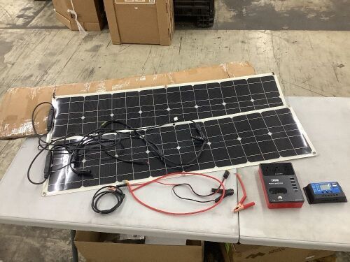 600 Watt Solar Panel Kit, 40A Charge Controller 2pcs 300 Watt Flexible Monocrystalline Solar Panel for 12-24V Battery Charging - Lot 147