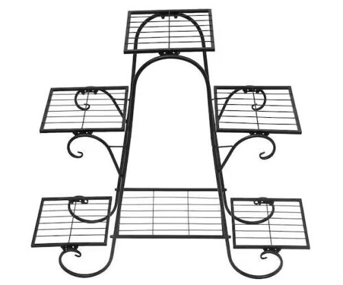 28.34 in. Tall Indoor/Outdoor Black Metal Plant Stand - Lot 241