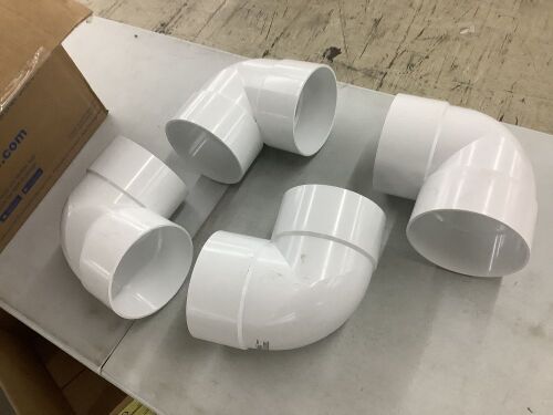 Lot of (4) 6" 90° Bend Short Turn PVC Elbow  - Lot 250