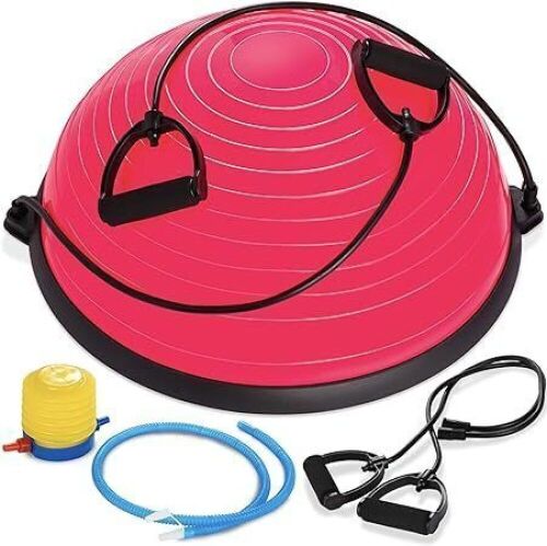Yoga Balance Exercise Ball w/ 2 Resistance Bands & Pump - Lot 378