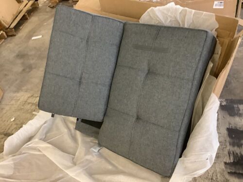 Linen Upholstered Convertible Sofa Bed Futon w/ 2 Cupholders - Lot 490