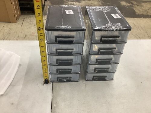 Lot of (2) 5 Drawer Plastic Storage Units - Lot 617