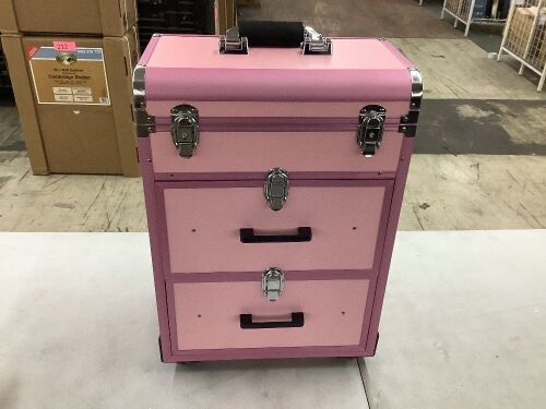 Rolling Makeup Train Case  - Lot 741
