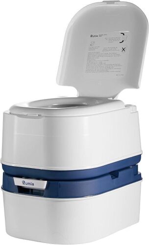 Rumia Portable Camping Toilet, T-shaped Three-way Flushing, Double-sealed Drain Valve, 6.3 Gal Waste Water Tank - Lot 748