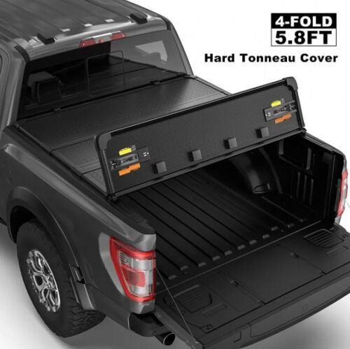 OSIAS 5.8FT Quad Fold Hard Tonneau Cover for 2014-2018 Chevrolet Silverado - Lot 86