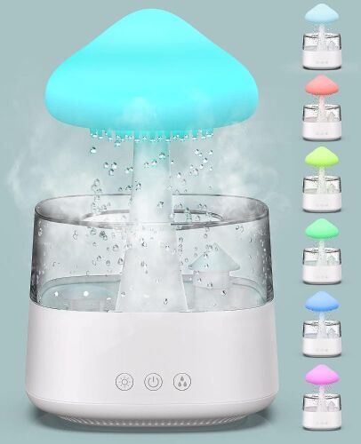  Mushroom Rain Cloud Humidifier Lamp - Lot 582