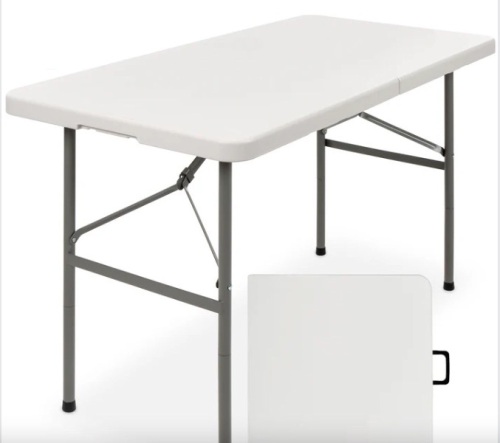 Portable Folding Plastic Dining Table w/ Handle, Lock - 4ft - Lot 102