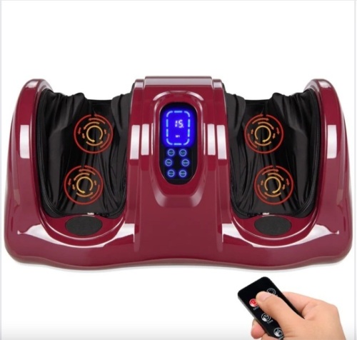 Therapeutic Foot Massager w/ High Intensity Rollers, Remote, 3 Modes - Lot 116