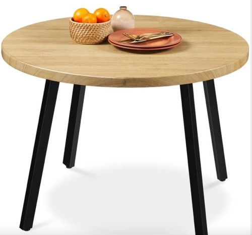 Mid-Century Modern Round Dining Table w/ Adjustable Feet - 35.5in - Lot 153