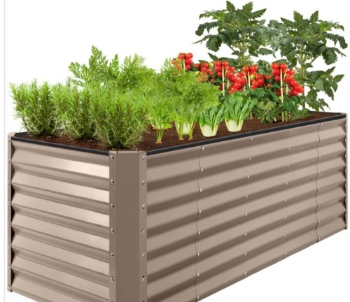 Outdoor Metal Raised Garden Bed for Vegetables, Flowers, Herbs - 8x2x2ft - Lot 174
